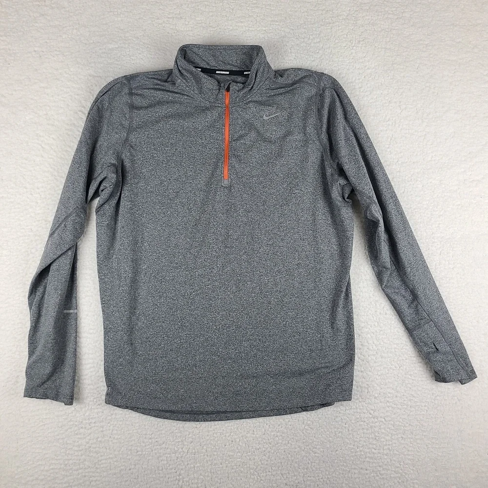 Nike Running Sweater Mens Medium Gray Heathered‎ Dri Fit Performance GC
